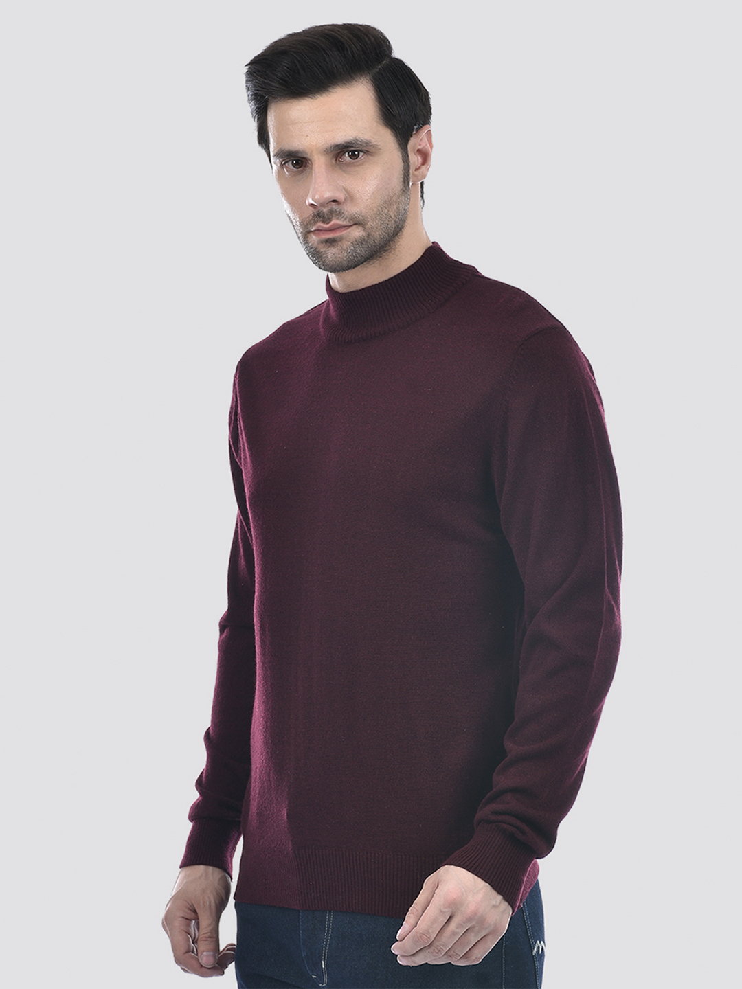 Numero Uno Men Solid Maroon Sweater